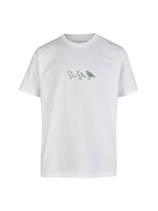 Foto van product Cleptomanicx Shirt 'Classic Tee Scribble Gull' wit