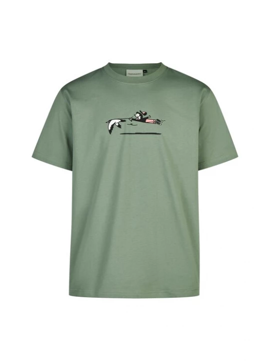 Foto van product Cleptomanicx Shirt 'Walk the Gull' groen