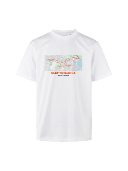Foto van product Cleptomanicx Shirt 'We run this' wit