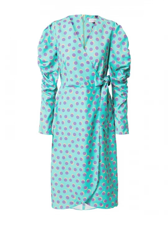 Foto van product Closet London Jurk jade groen / lichtlila / abrikoos