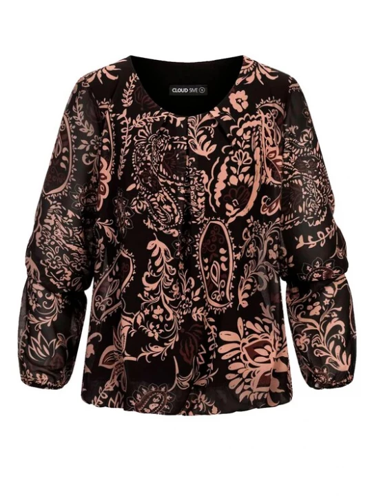 Foto van product Cloud5ive Blouse beige / bruin / zwart