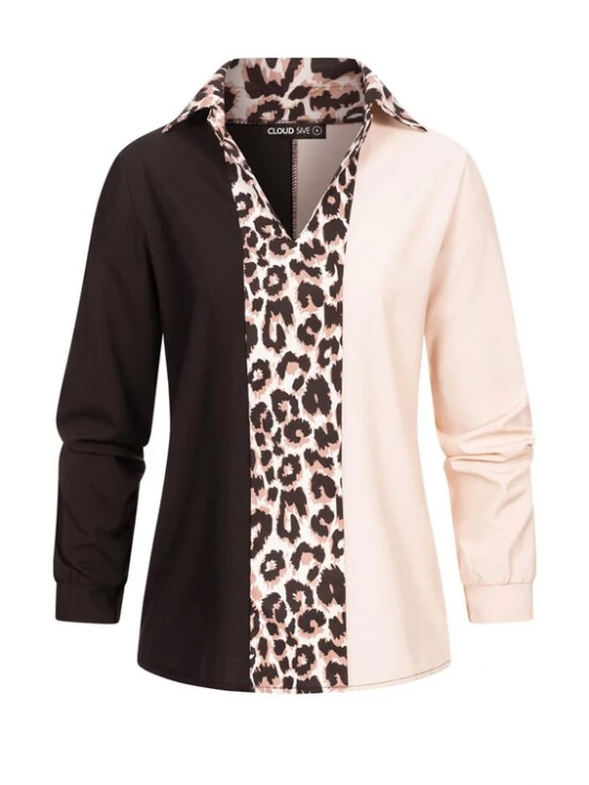 Foto van product Cloud5ive Blouse beige / zalm roze / zwart