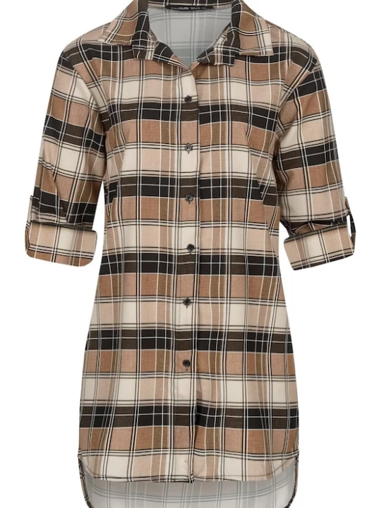 Foto van product Cloud5ive Blouse camel / lichtbeige / chocoladebruin
