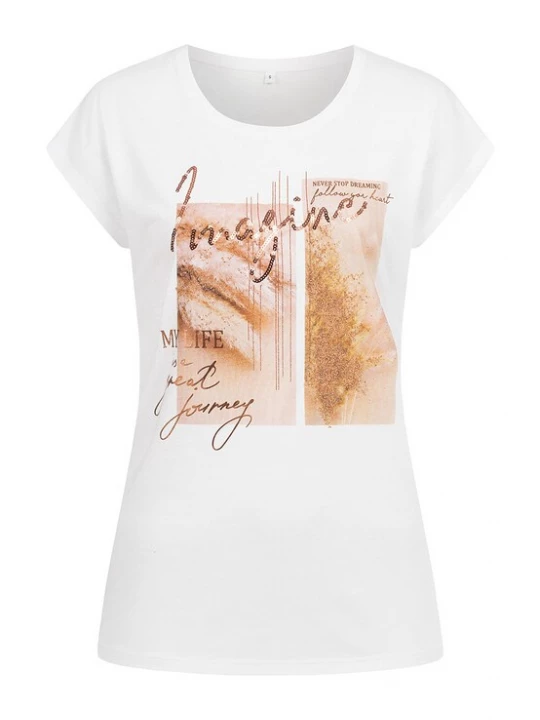 Foto van product Cloud5ive Shirt 'Imagine' beige / bruin / donkerbruin / wit