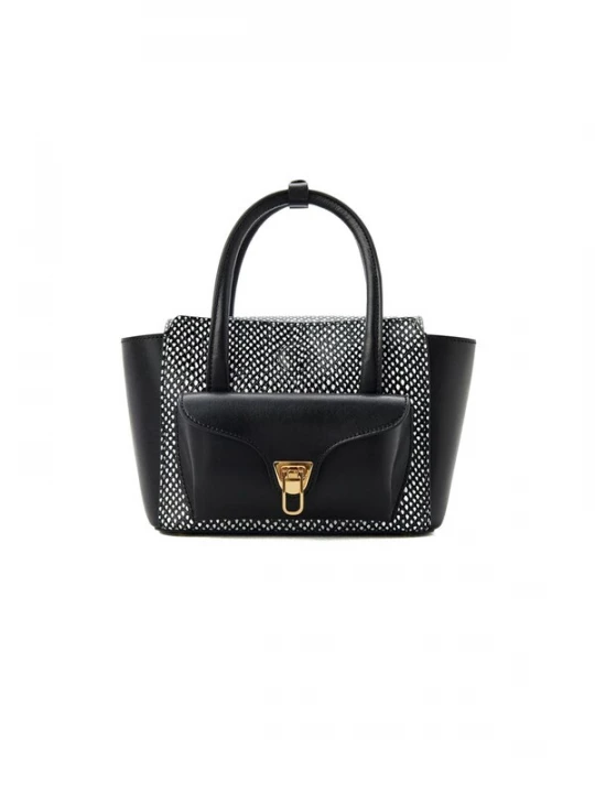 Foto van product Coccinelle Handtas 'Handbag Elaphe Printed Leather / Calf Smooth Leather' zwart