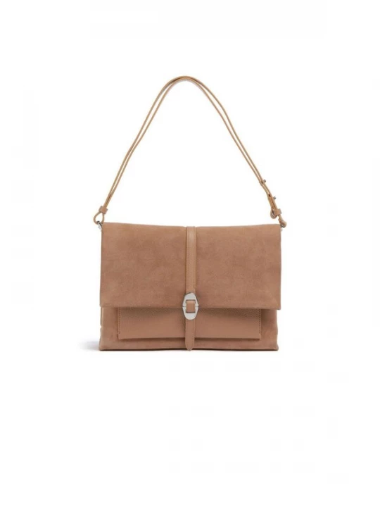 Foto van product Coccinelle Schoudertas 'Dorian Suede 34x24x13 cm' nude