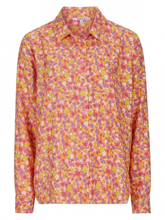 Foto van product CODELLO Blouse ecru / groen / lila / oranje