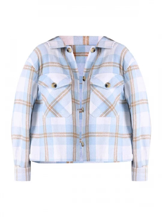 Foto van product Colin's Blouse lichtblauw / bruin / wit