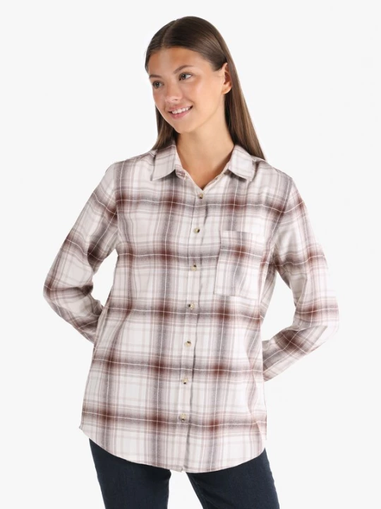 Foto van product Colin's Blouse lichtbruin / donkerbruin / wit