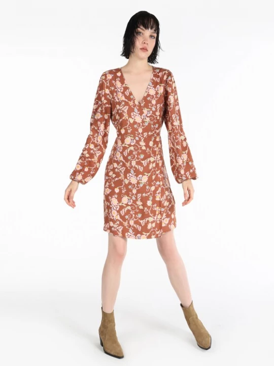 Foto van product Colin's Jurk lichtblauw / bruin / groen / rosa