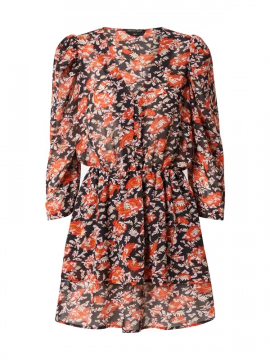 Foto van product Colourful Rebel Jurk oranje / zwart / wit