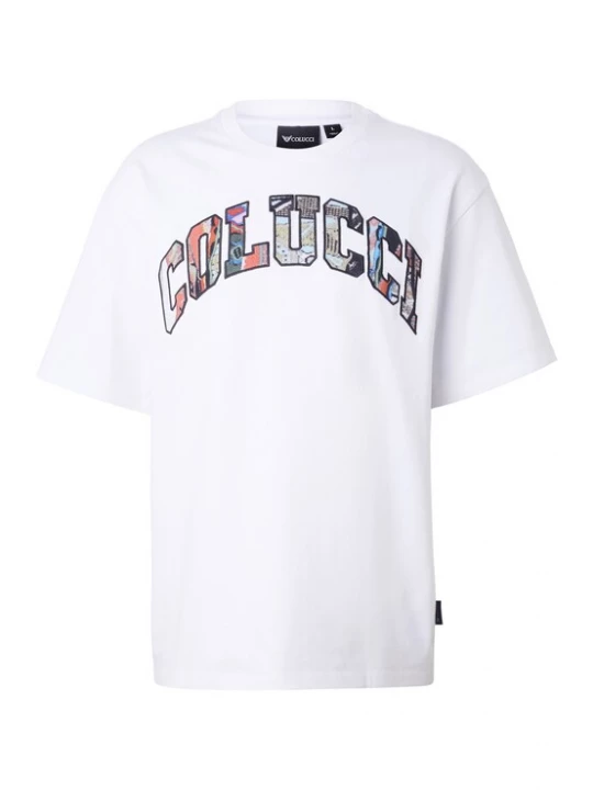 Foto van product Colucci Shirt 'College' kaki / watermeloen rood / zwart / wit