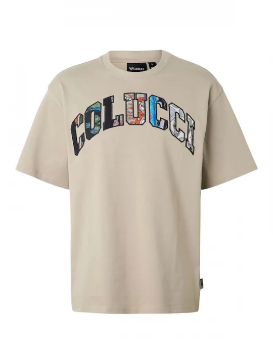 Foto van product Colucci Shirt 'College Logo' azuur / greige / zwart / wit