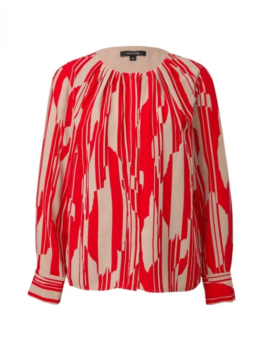 Foto van product COMMA Blouse beige / bloedrood