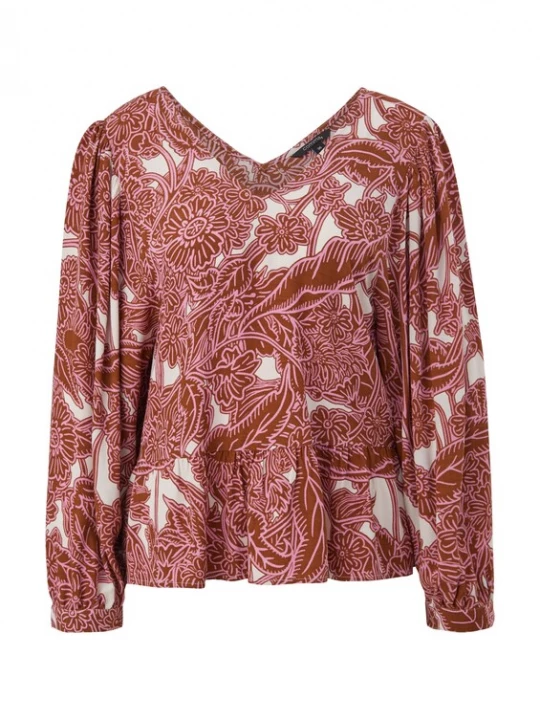 Foto van product COMMA Blouse bruin / pink / wit