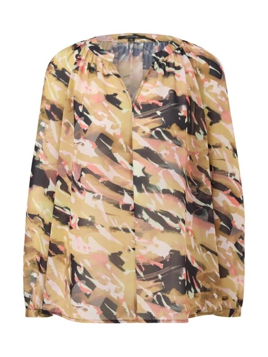Foto van product COMMA Blouse cappuccino / watermeloen rood / zwart / wit