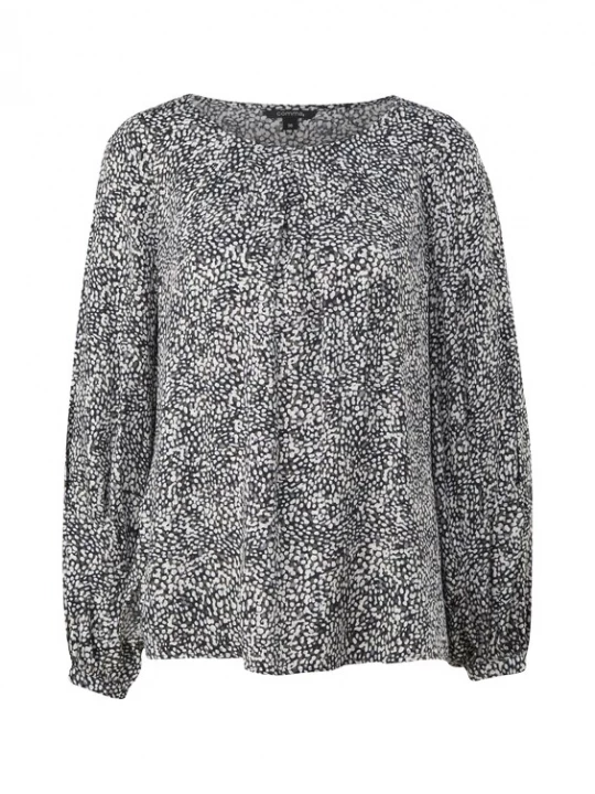 Foto van product COMMA Blouse donkergrijs / zwart / wit