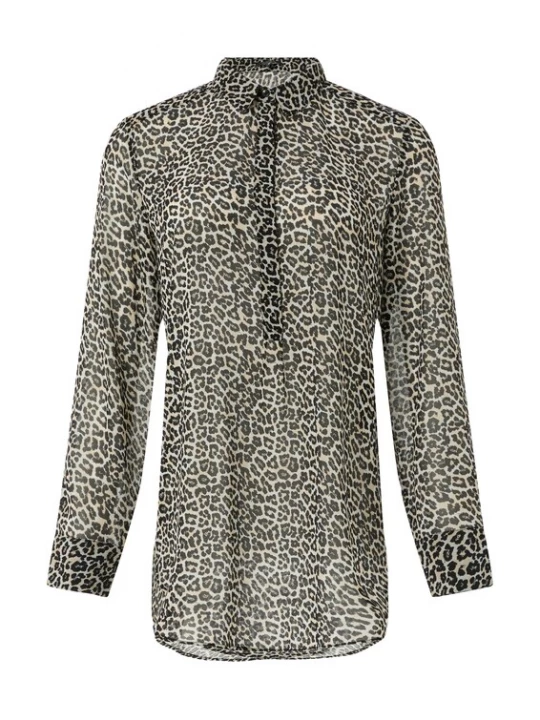 Foto van product COMMA Blouse lichtbeige / bruin / zwart