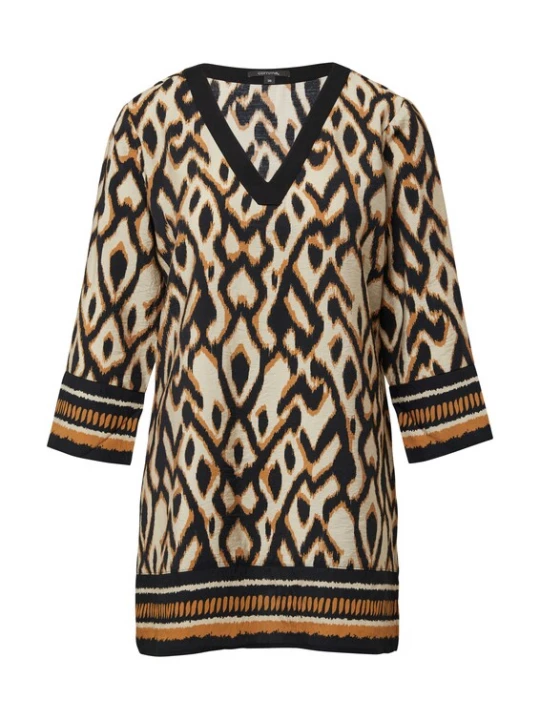 Foto van product COMMA Blouse lichtbeige / karamel / zwart