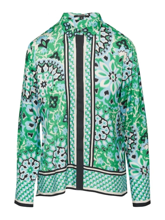 Foto van product COMMA Blouse lichtblauw / lichtgeel / jade groen / zwart