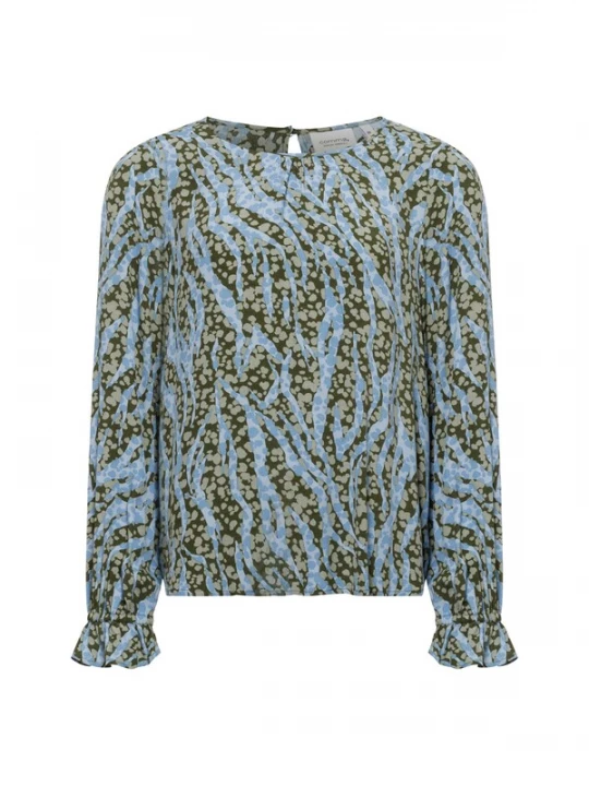 Foto van product COMMA Blouse lichtblauw / lichtgroen / zwart