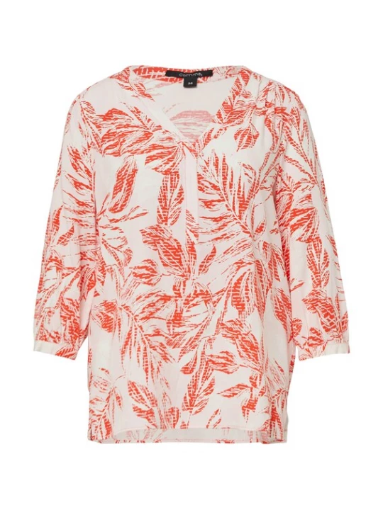 Foto van product COMMA Blouse oranjerood / wit