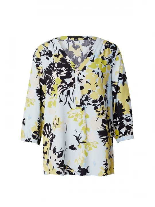 Foto van product COMMA Blouse pastelblauw / mosterd / olijfgroen / zwart
