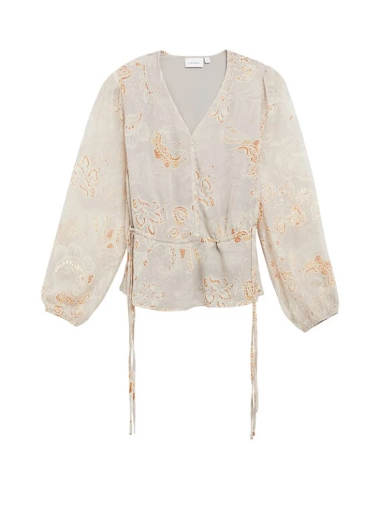 Foto van product COMMA Blouse taupe / lichtbeige / oranje