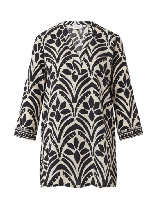 Foto van product comma casual identity Blouse beige / lavendel / zwart