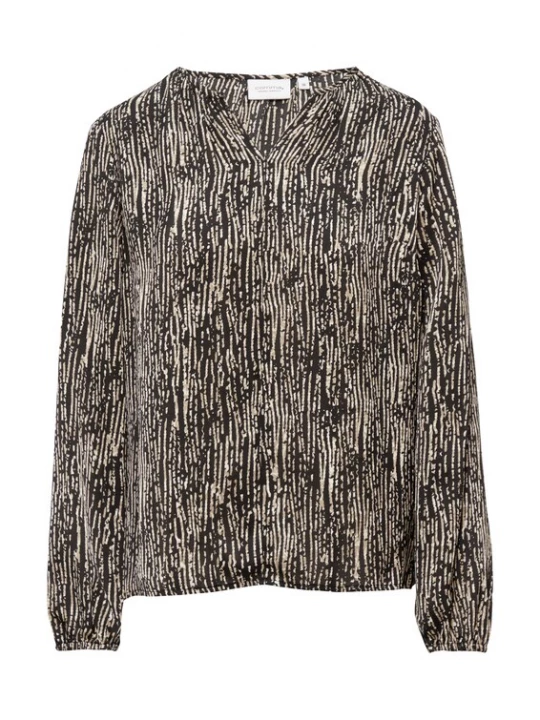Foto van product comma casual identity Blouse beige / zwart