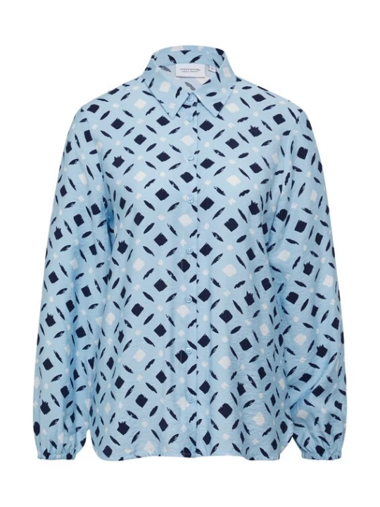 Foto van product comma casual identity Blouse blauw / navy / wit