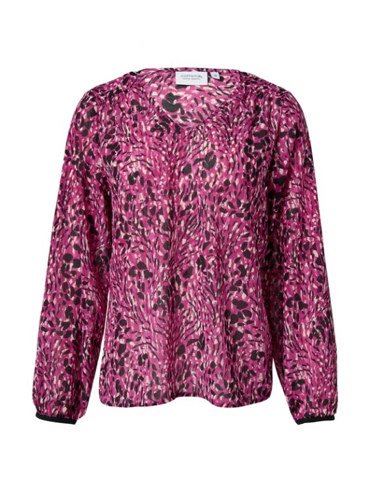 Foto van product comma casual identity Blouse grijs / pink / zwart