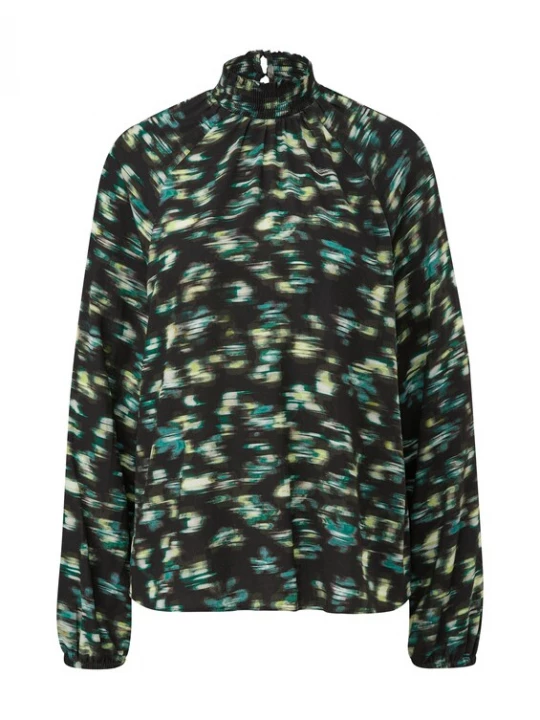 Foto van product comma casual identity Blouse groen / zwart