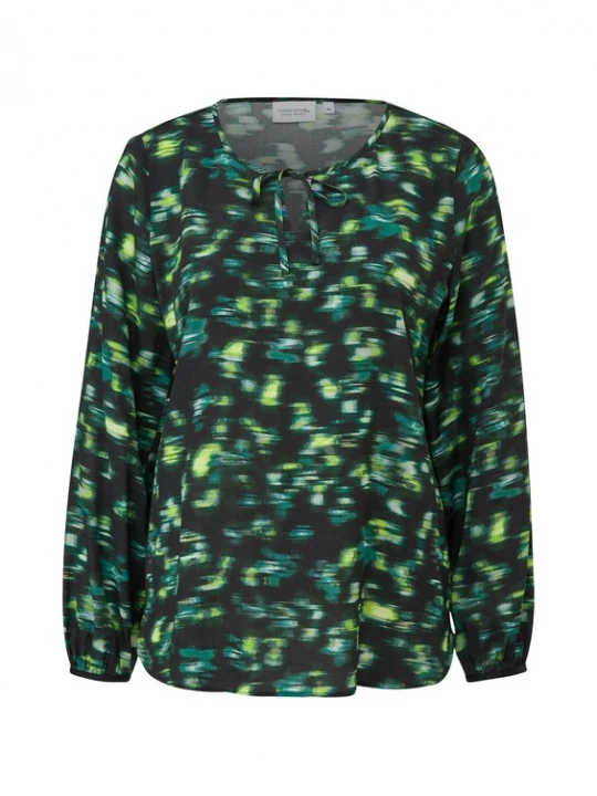 Foto van product comma casual identity Blouse groen / zwart