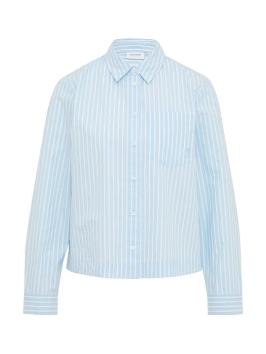 Foto van product comma casual identity Blouse hemelsblauw / wit