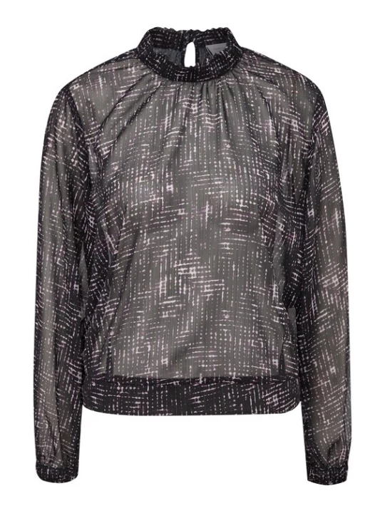 Foto van product comma casual identity Blouse lichtgrijs / lila / zwart
