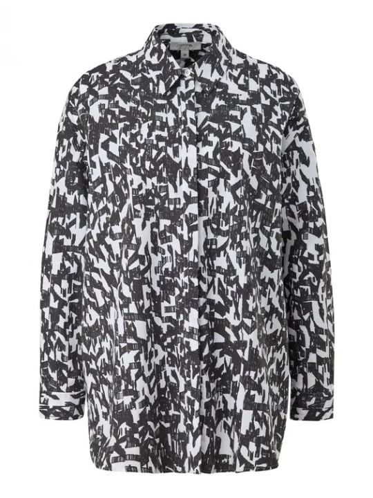 Foto van product comma casual identity Blouse zwart / wit