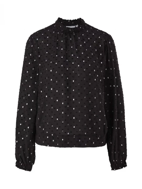 Foto van product comma casual identity Blouse zwart / zilver