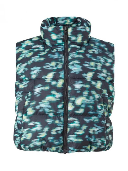 Foto van product comma casual identity Bodywarmer lichtgeel / jade groen / zwart / wit
