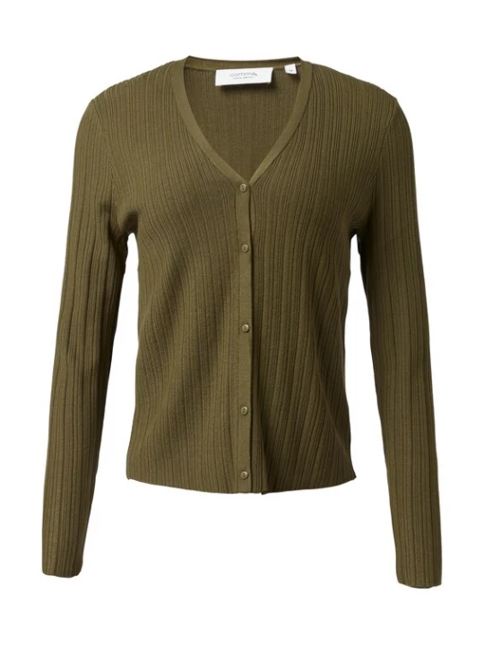 Foto van product comma casual identity Gebreid vest olijfgroen
