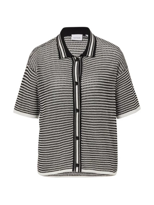 Foto van product comma casual identity Gebreid vest zwart / wit
