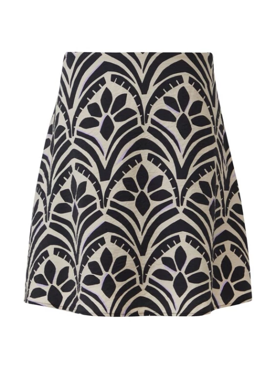 Foto van product comma casual identity Rok beige / lila / zwart