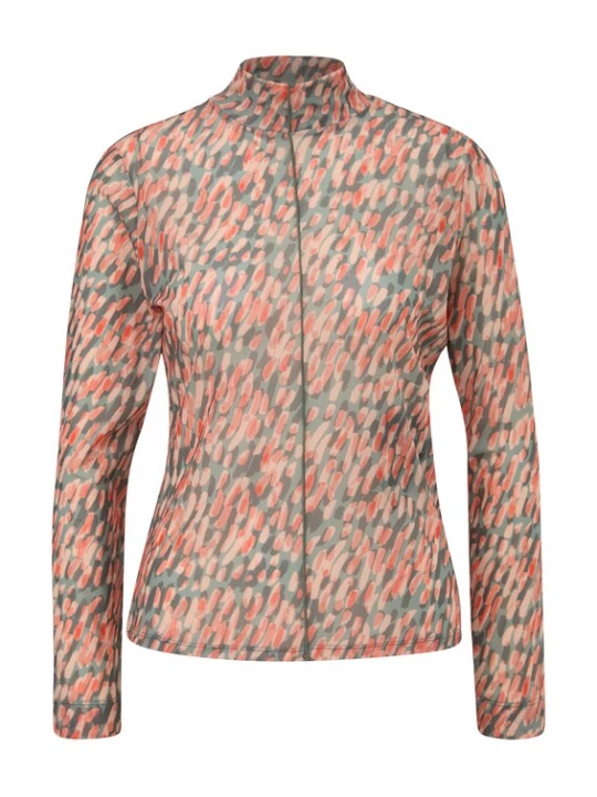Foto van product comma casual identity Shirt antraciet / kaki / pastelroze / watermeloen rood