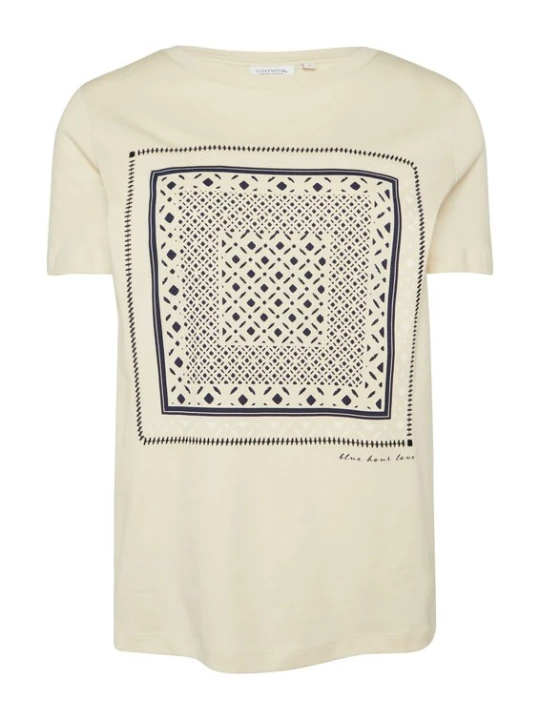 Foto van product comma casual identity Shirt beige / nachtblauw