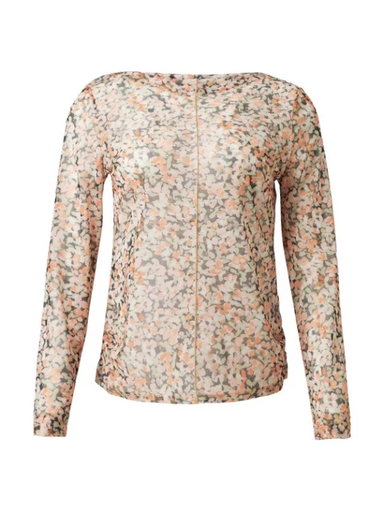 Foto van product comma casual identity Shirt beige / olijfgroen / pink