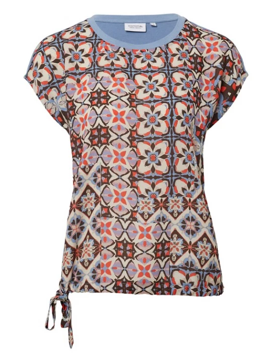 Foto van product comma casual identity Shirt beige / opaal / donkeroranje / zwart