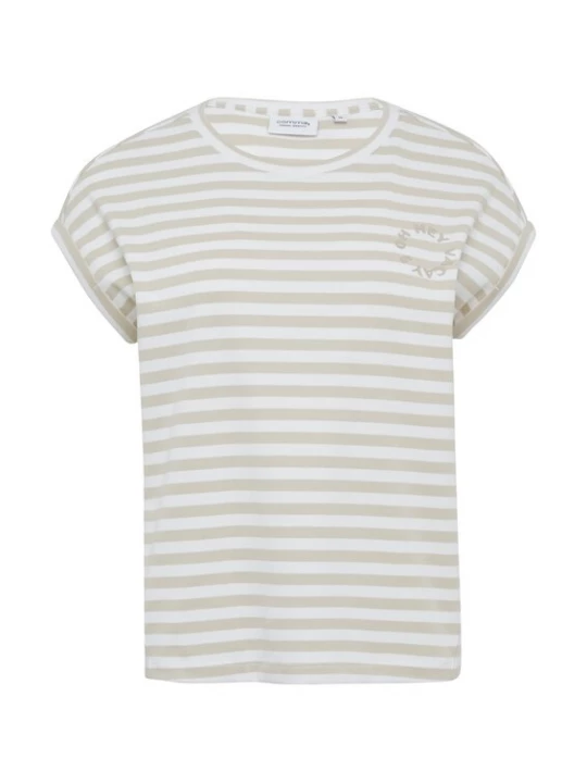 Foto van product comma casual identity Shirt beige / wit