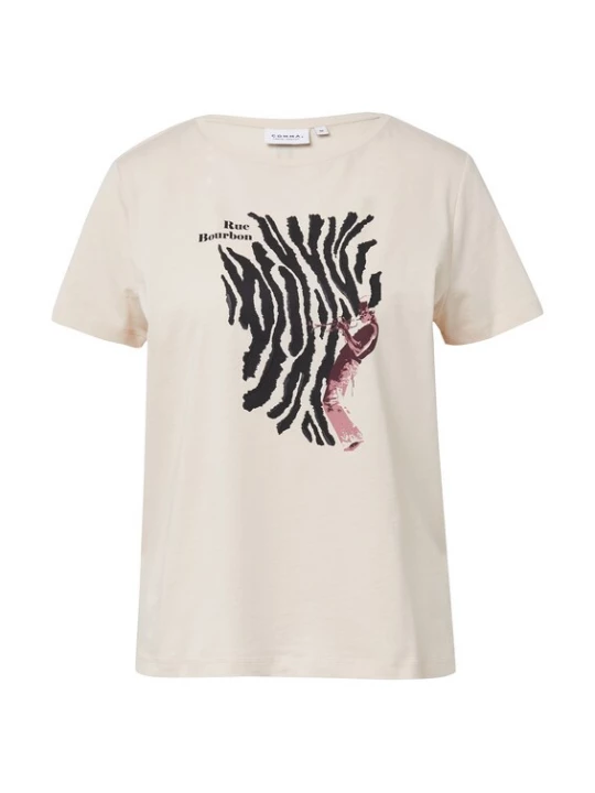 Foto van product comma casual identity Shirt ivoor / zwart