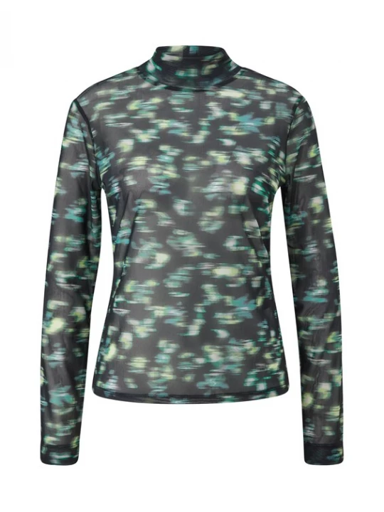 Foto van product comma casual identity Shirt lichtbeige / lichtgroen / donkergroen / zwart