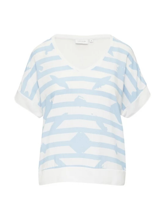 Foto van product comma casual identity Shirt lichtblauw / wit